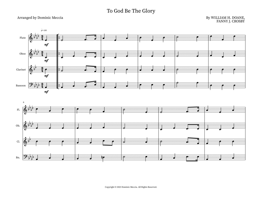 To God Be The Glory To God Be The Glory Bassoon scores gallery preview page 1