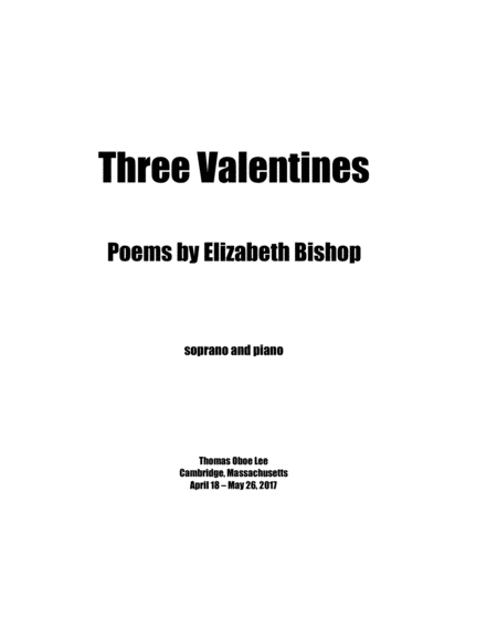 Three Valentines (2017) for soprano and piano