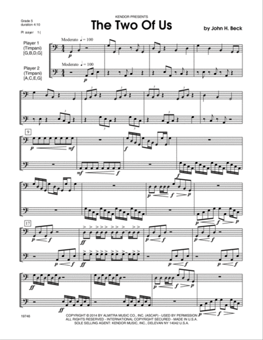 Two Of Us, The Percussion scores gallery preview page 2