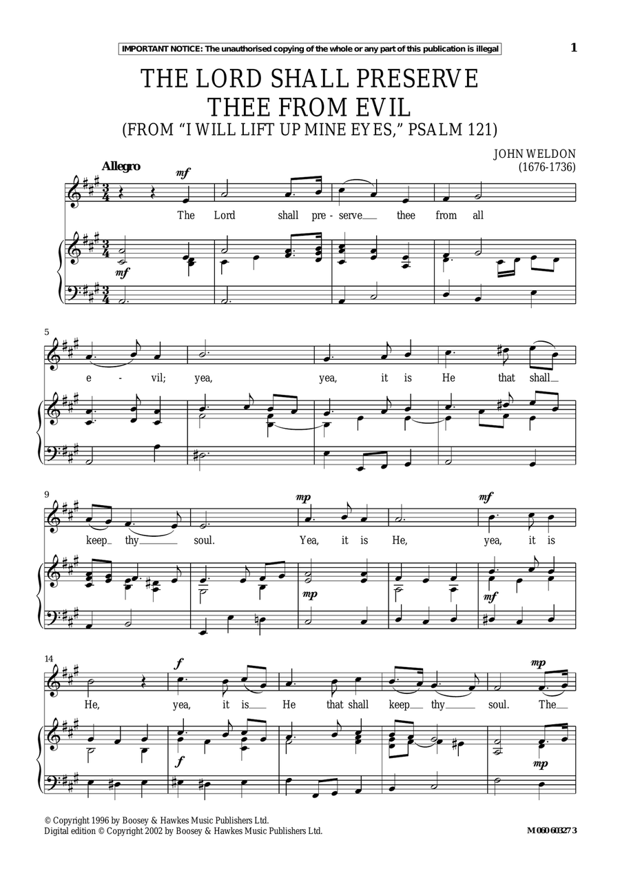The Lord Shall Preserve Thee From Evil (from I Will Lift Up Mine Eyes, Psalm 121)