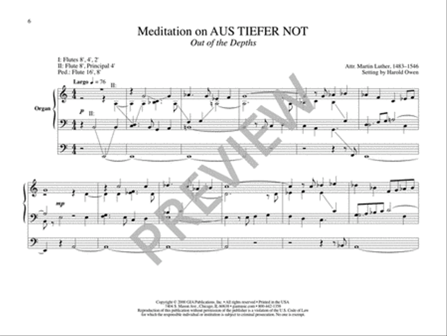 Three Meditations for Organ on Lenten Hymns Organ scores gallery preview page 8