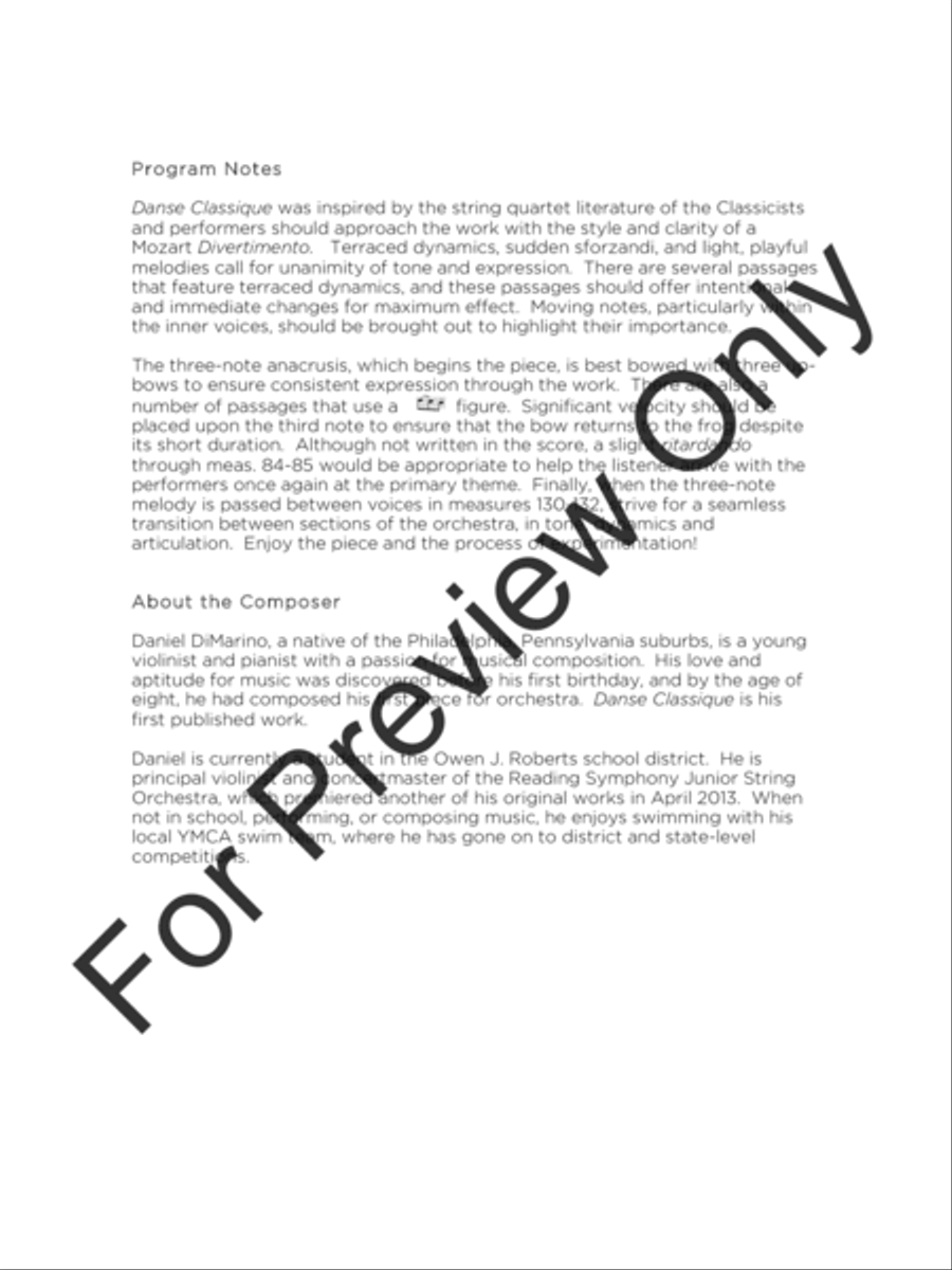 Danse Classique Danse Classique String Orchestra scores gallery preview page 3