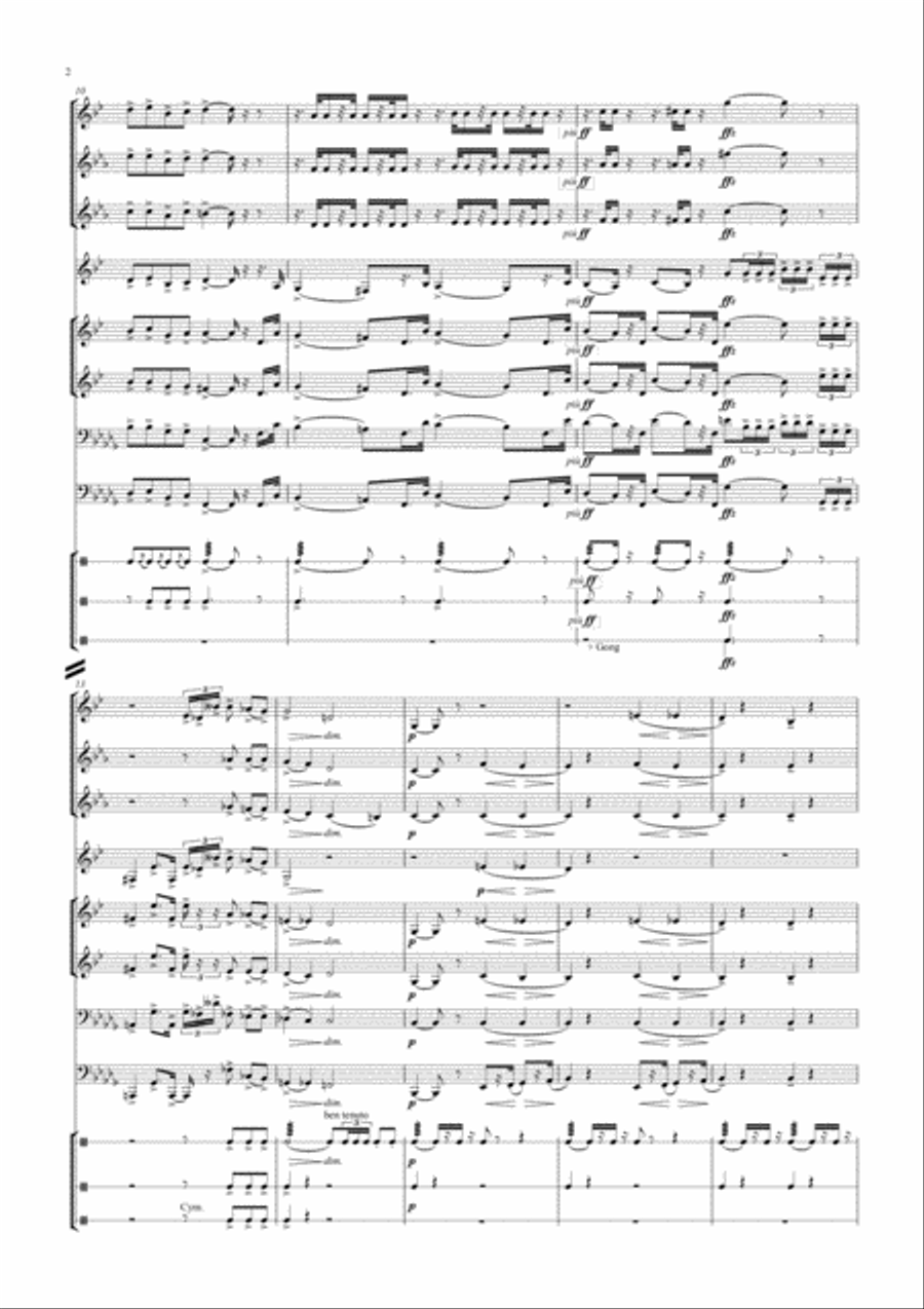 Grieg: Sørgemarj for Rikard Nordraak | Funeral March for Rikard Nordraak (Griegs own transcription Small Ensemble scores gallery preview page 2