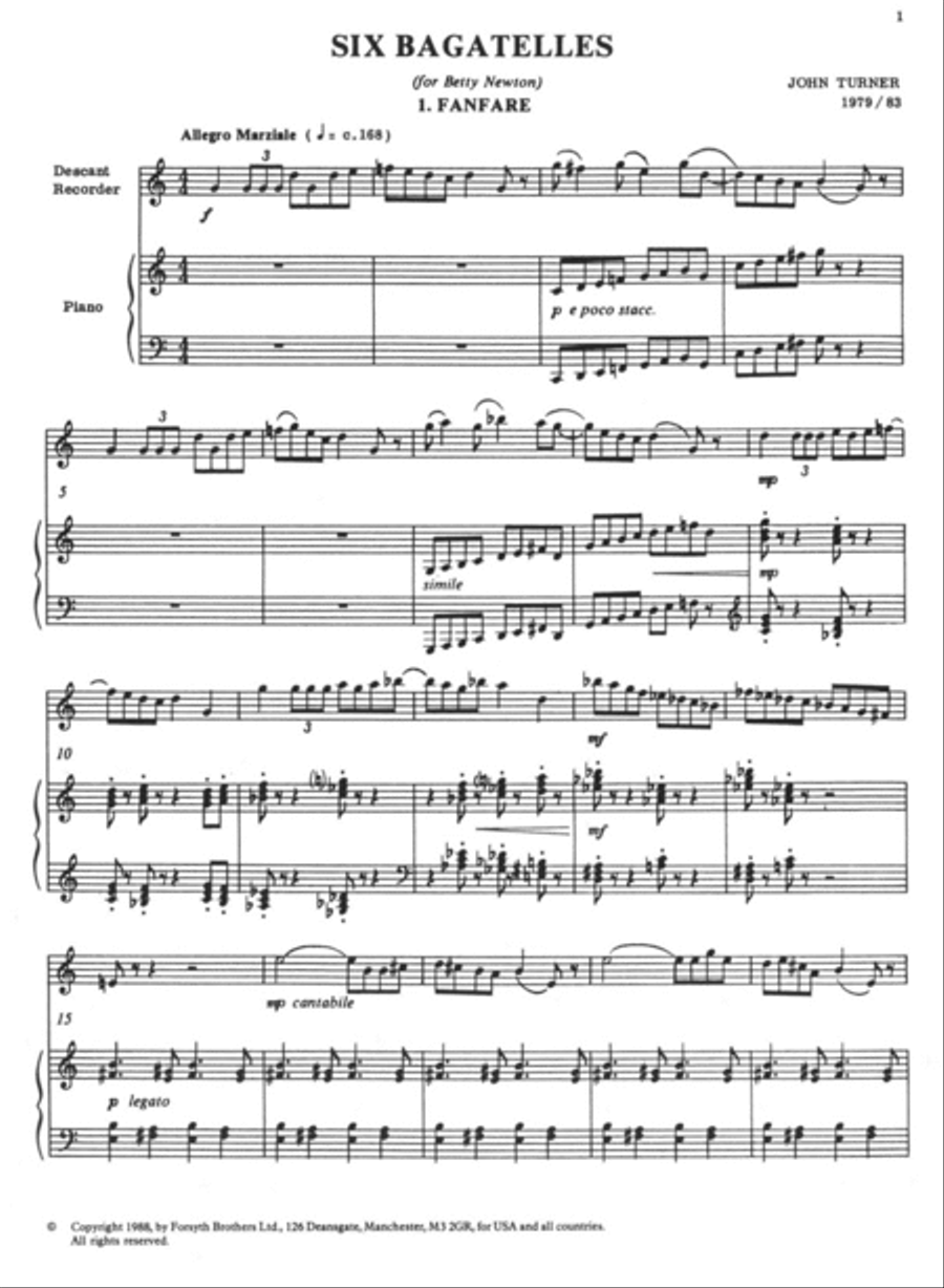 Six Bagatelles Six Bagatelles Soprano Recorder scores gallery preview page 3
