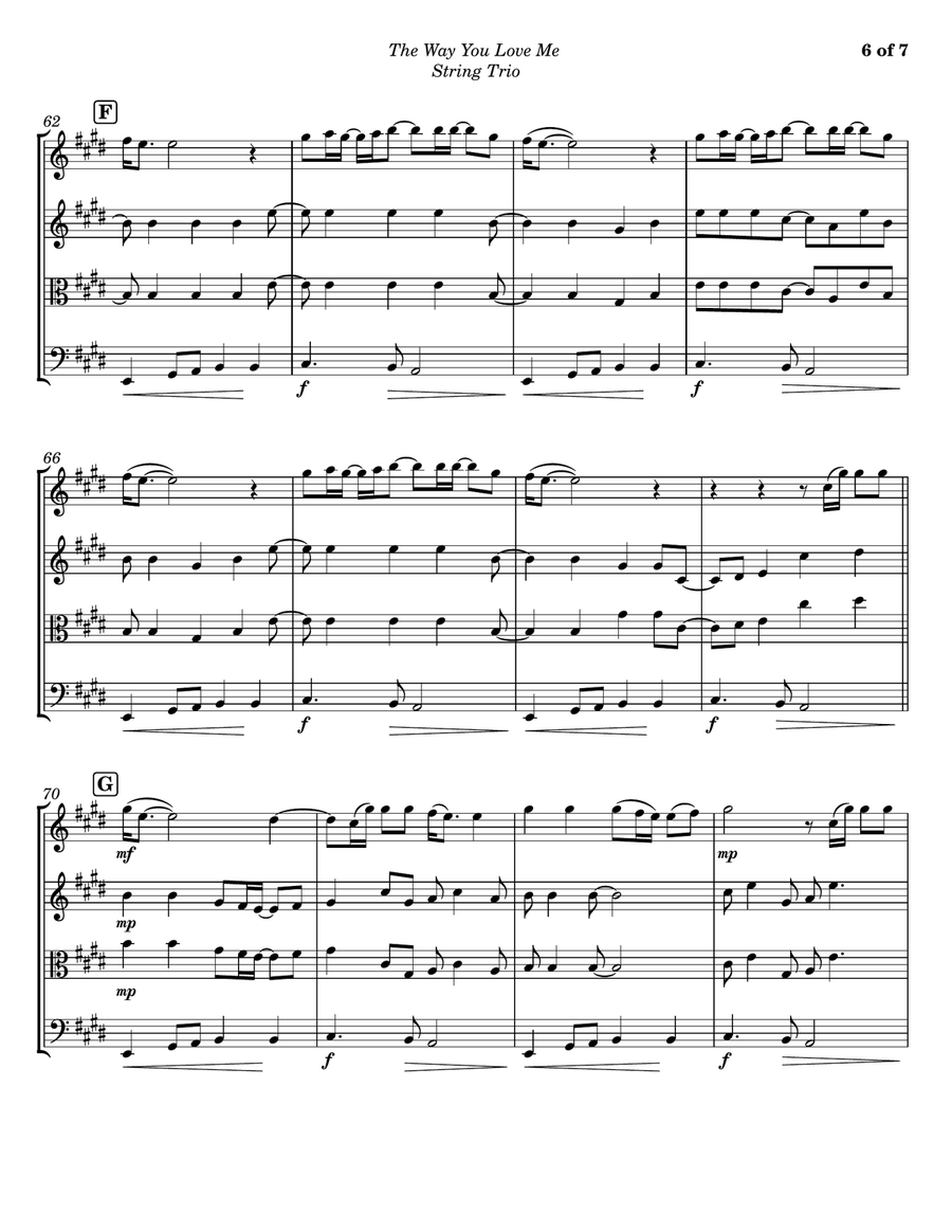 The Way You Love Me String Trio scores gallery preview page 6