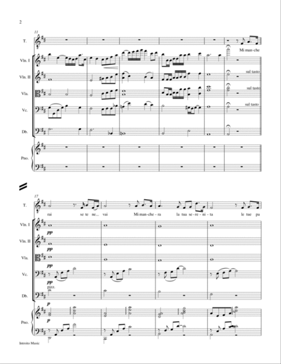 Mi Mancherai Chamber Orchestra scores gallery preview page 2