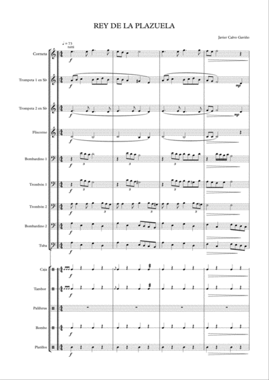 Rey de la Plazuela Brass Ensemble scores gallery preview page 2