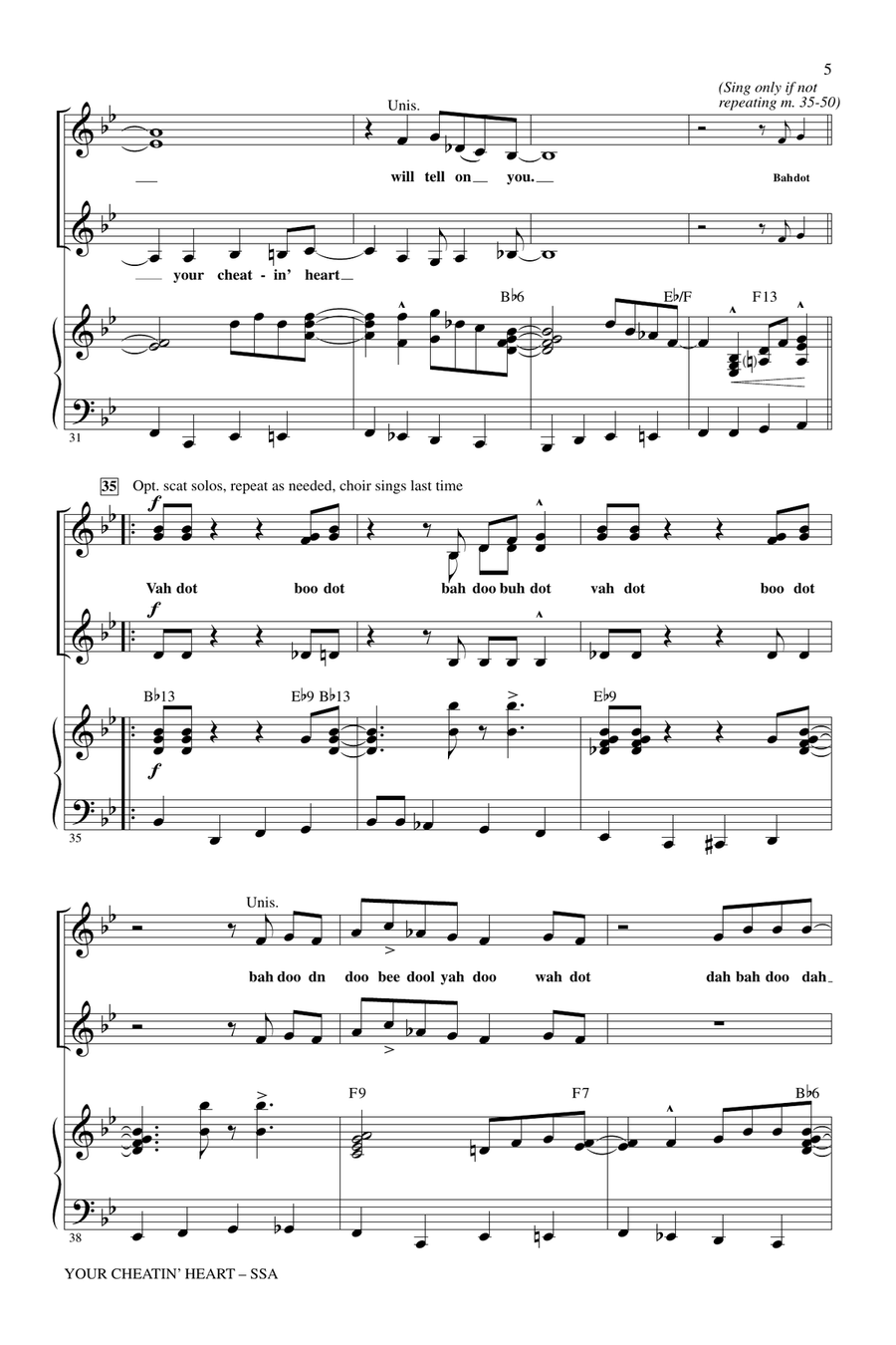 Your Cheatin' Heart SSA scores gallery preview page 4