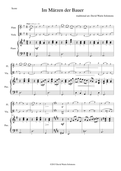 Im Märzen der Bauer (In springtime the farmer) for flute, viola and piano image number null