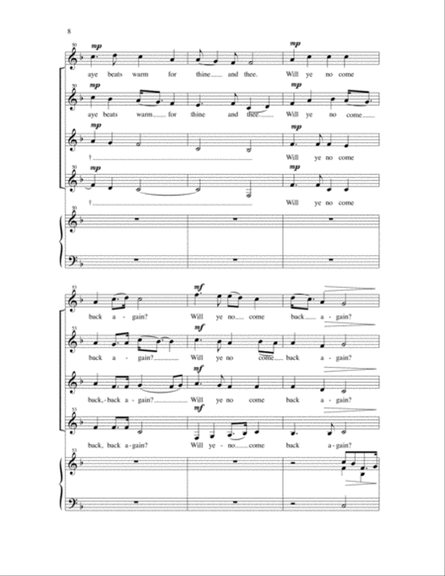 Will Ye No Come Back Again? 4-Part scores gallery preview page 5