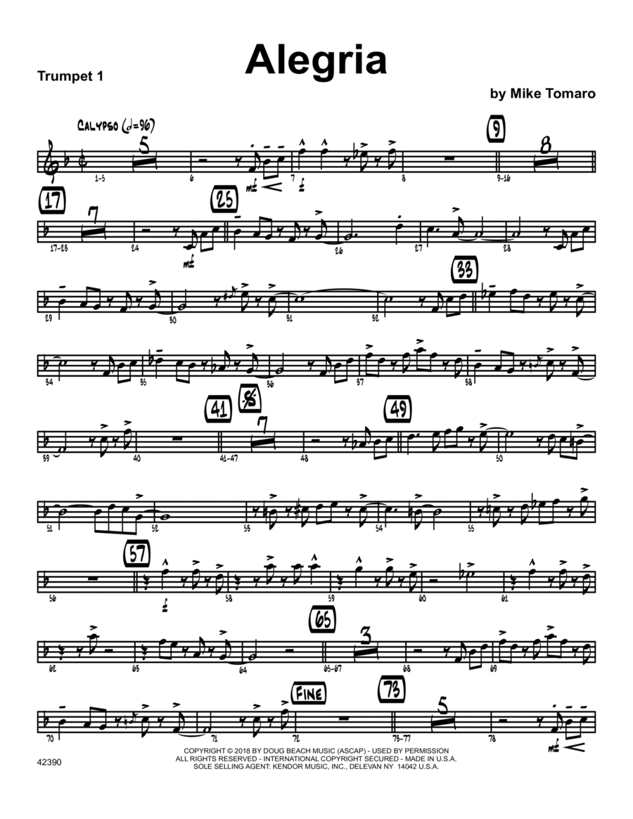 Alegria - 1st Bb Trumpet