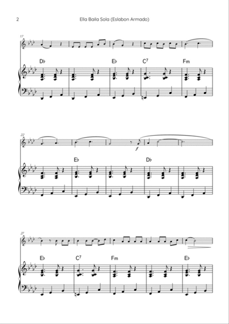 Ella Baila Sola C Trumpet scores gallery preview page 2