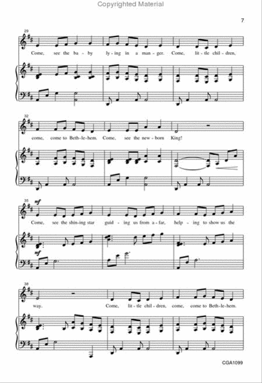 Oh, Come, Little Children Unison Choir scores gallery preview page 6