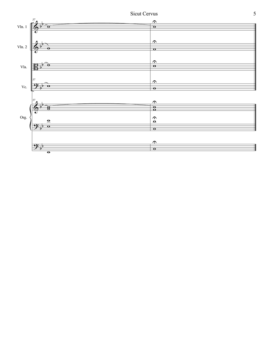 Sicut Cervus (String Quartet and Organ) String Quartet scores gallery preview page 5