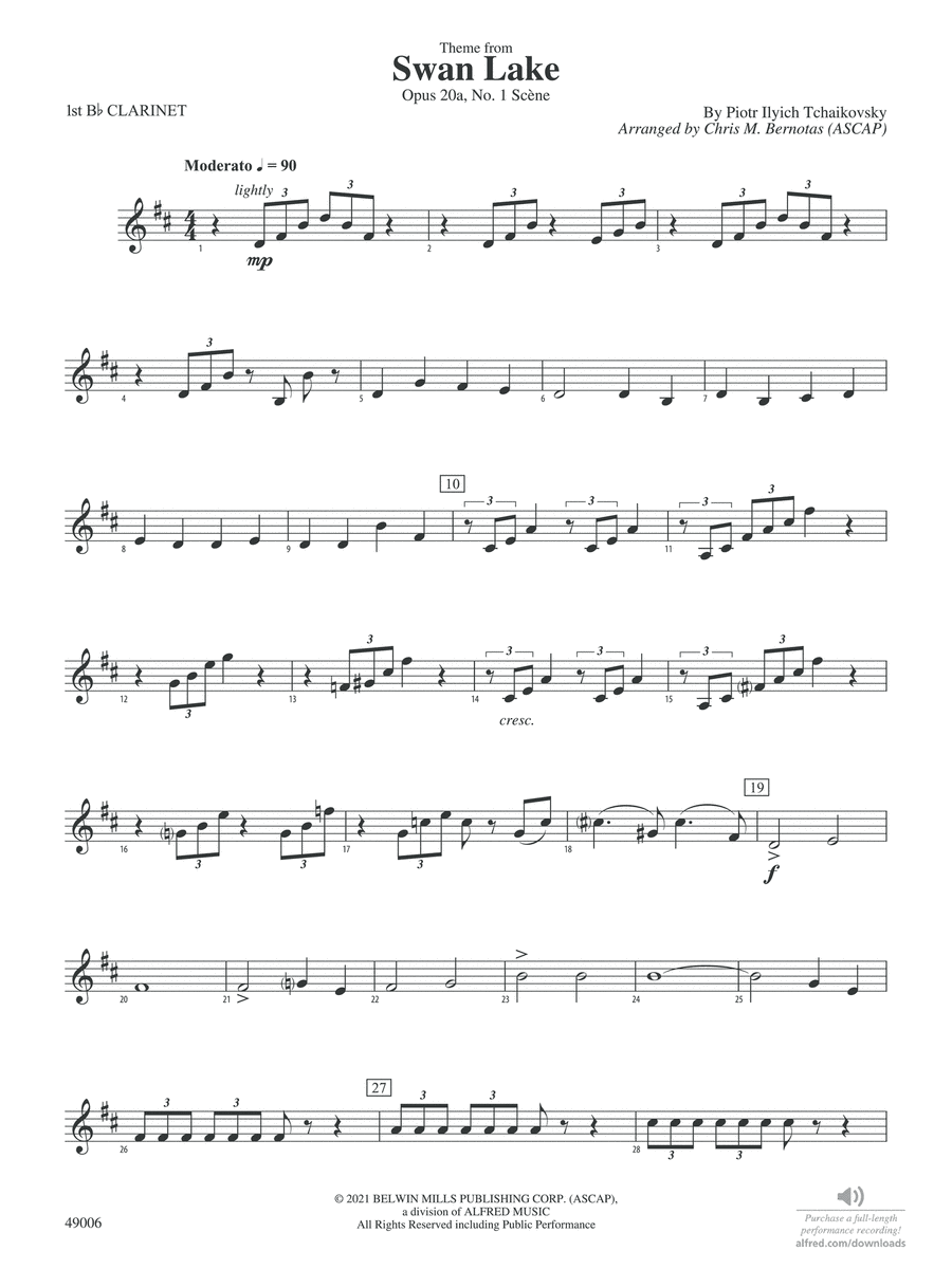 Swan lake clarinet cheap