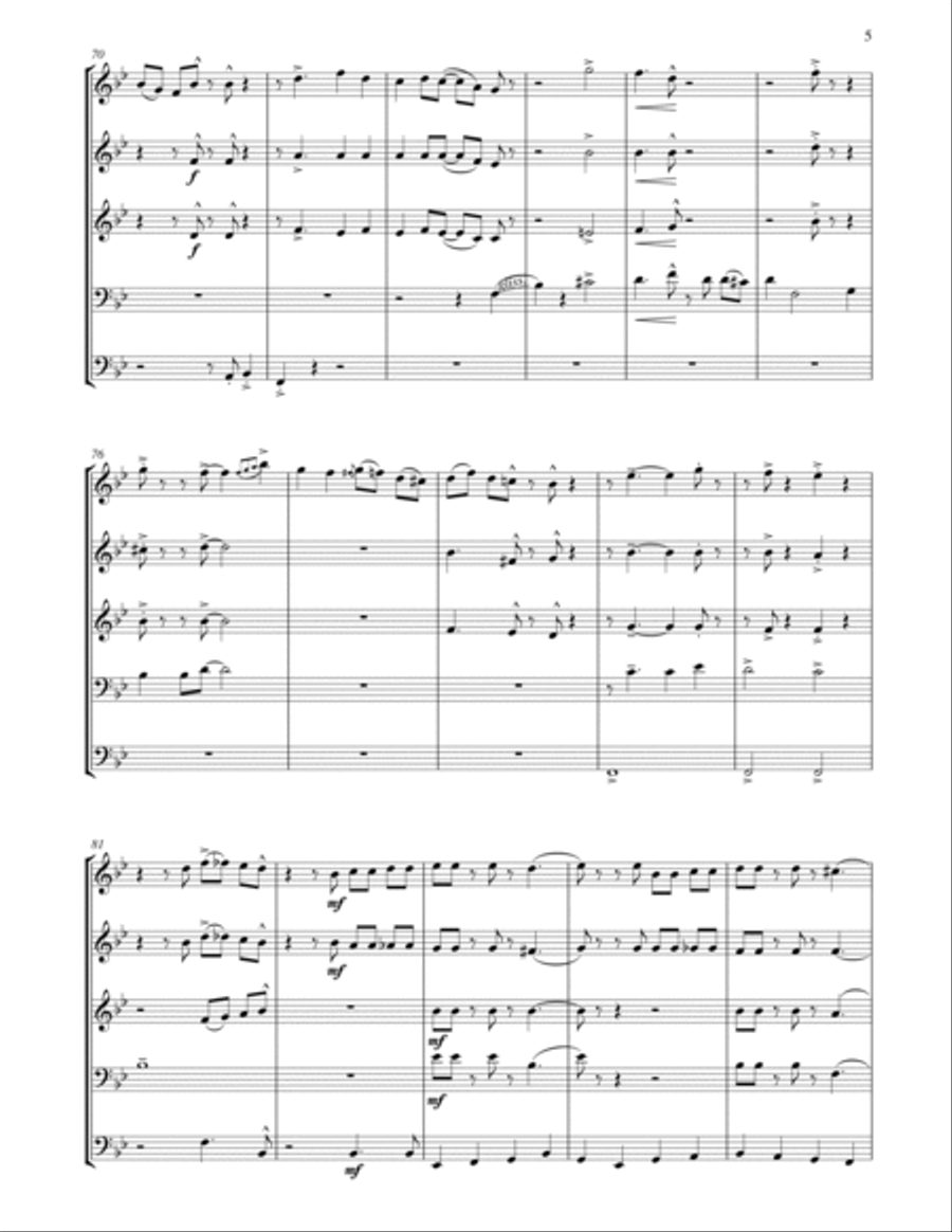 Down By The Riverside (brass quintet) Down By The Riverside (brass quintet) Brass Quintet scores gallery preview page 6
