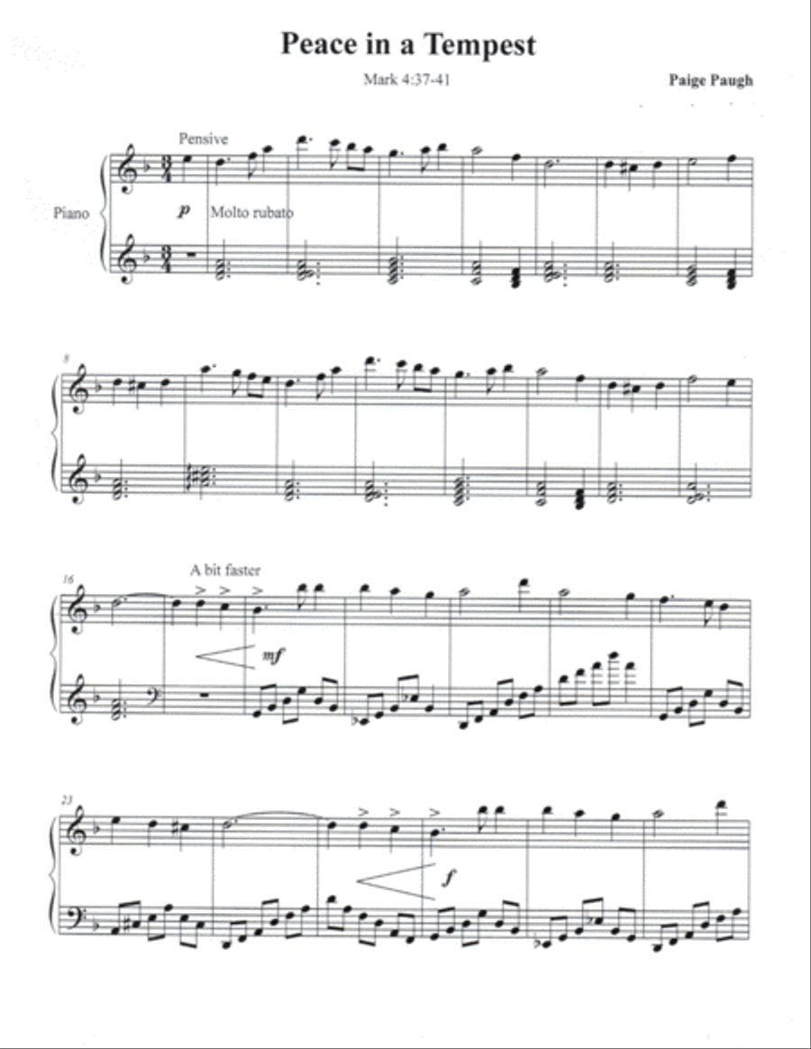 Peace in a Tempest Piano Solo scores gallery preview page 2