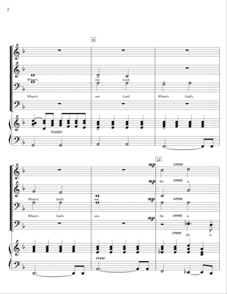 Where Is Jesus 4-Part scores gallery preview page 2