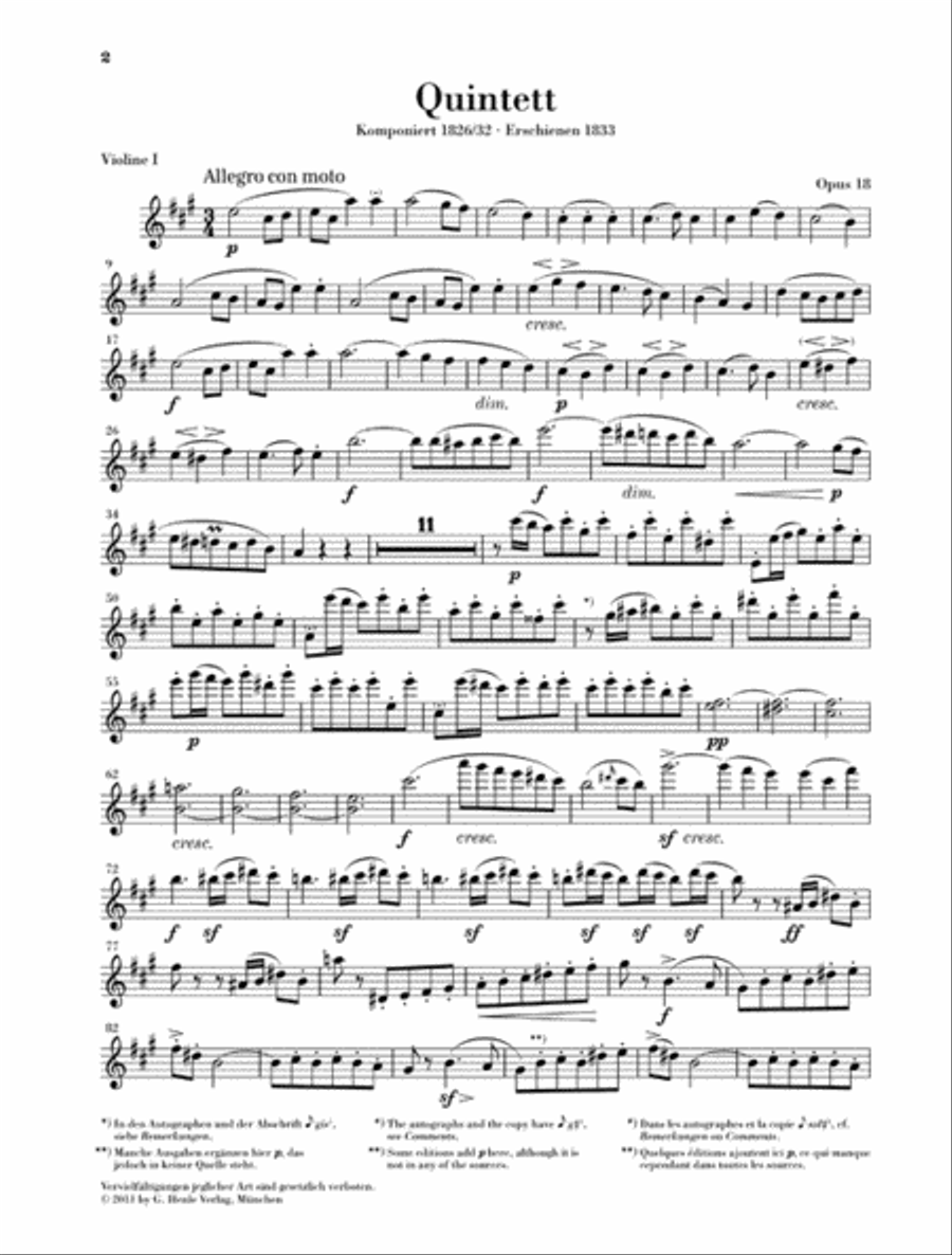 String Quintets, Op. 18 and 87 String Quintet scores gallery preview page 3