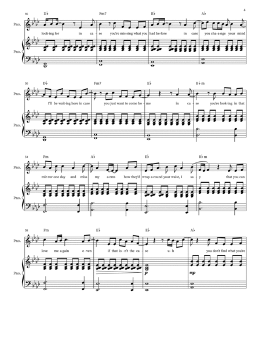In Case In Case Piano, Vocal scores gallery preview page 4