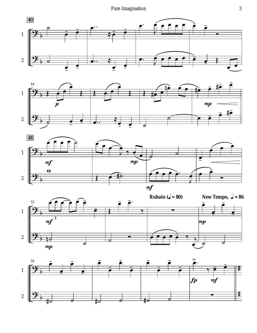 Pure Imagination Trombone Duet scores gallery preview page 4