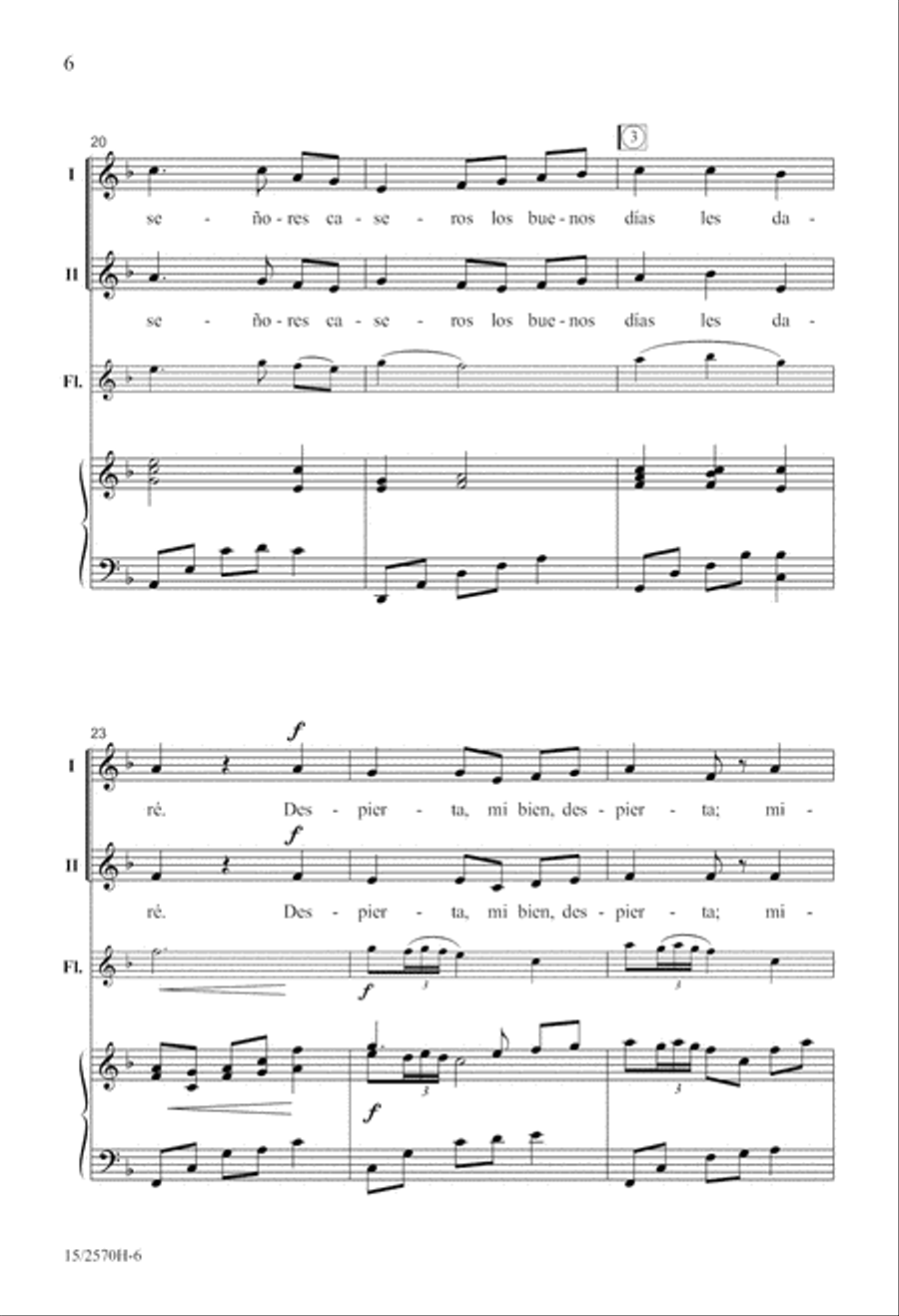 Las Mañanitas (The Morning Song) 2-Part scores gallery preview page 7