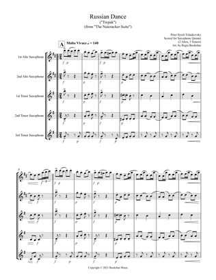 Russian Dance ("Trepak") (from "The Nutcracker Suite") (F) (Saxophone Quintet - 2 Alto, 3 Tenor)