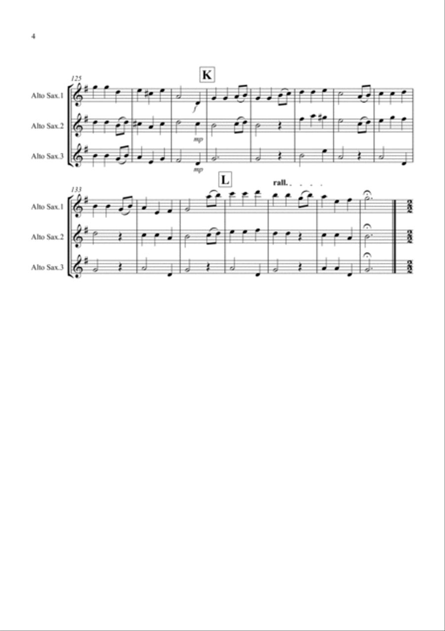 3 Christmas Favourites for Alto Saxophone Trio Woodwind Trio scores gallery preview page 4