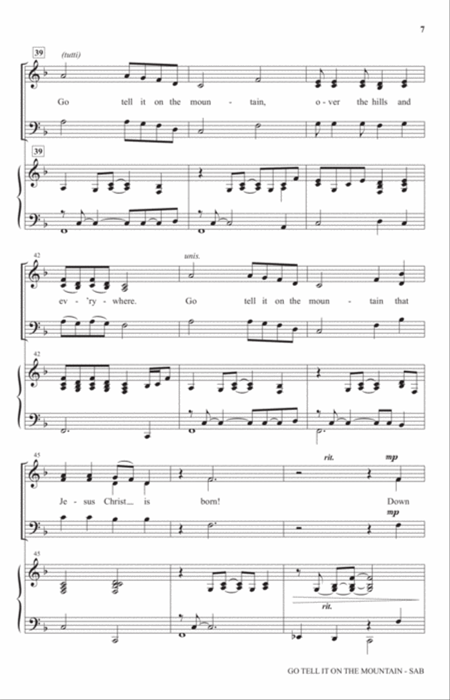 Go, Tell It On The Mountain 3-Part scores gallery preview page 5