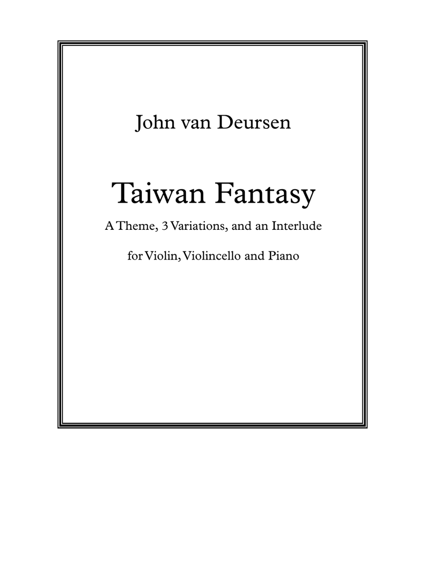 Taiwan Fantasy, for Violin, Cello and Piano Piano Trio scores gallery preview page 1