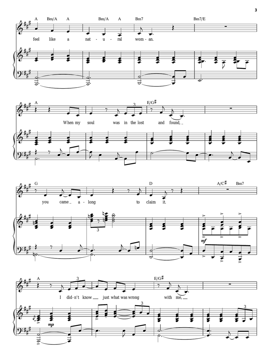 (You Make Me Feel Like) A Natural Woman Voice scores gallery preview page 3