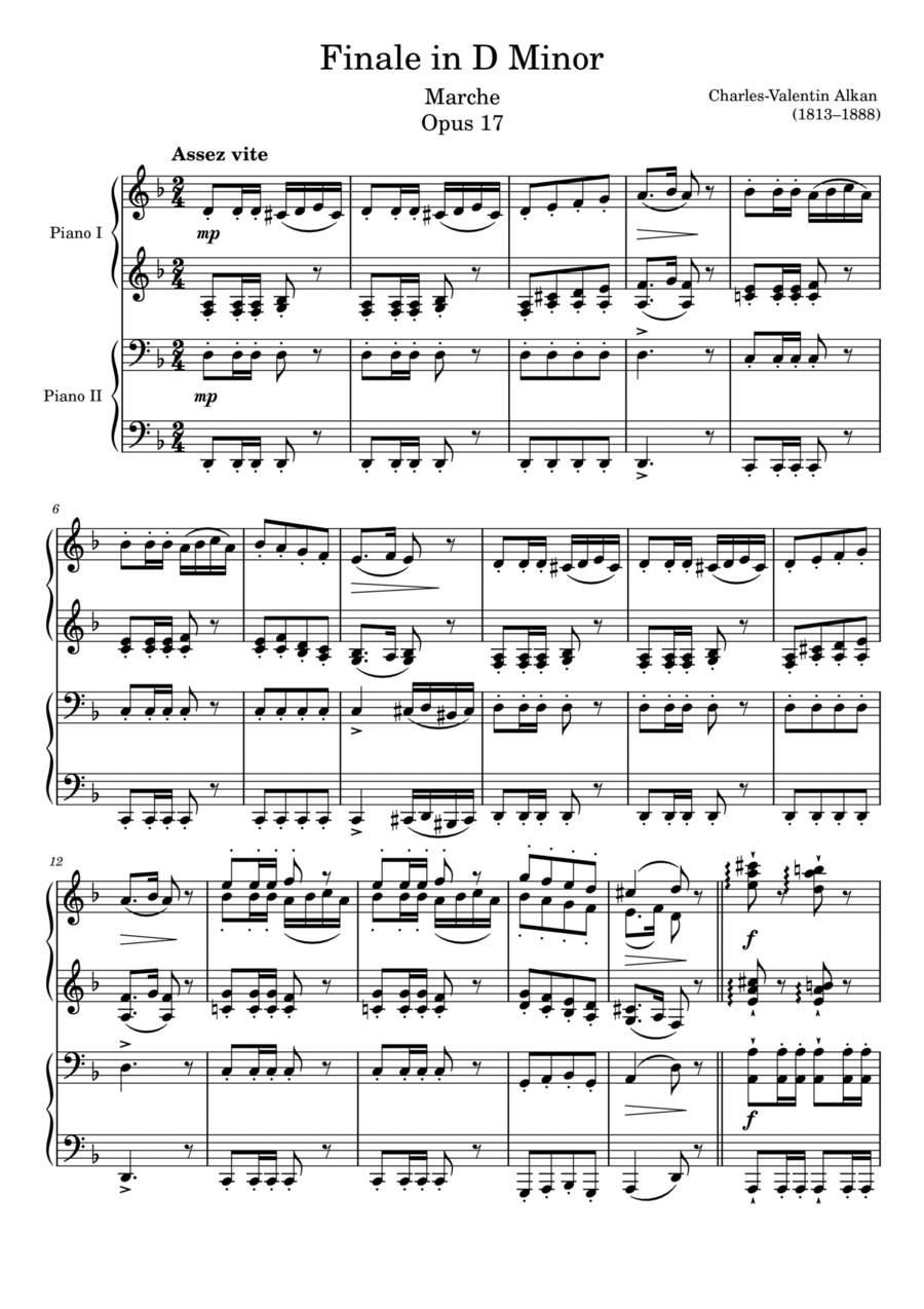 Finale Opus 17 in D Minor 1 Piano, 4-Hands scores gallery preview page 1