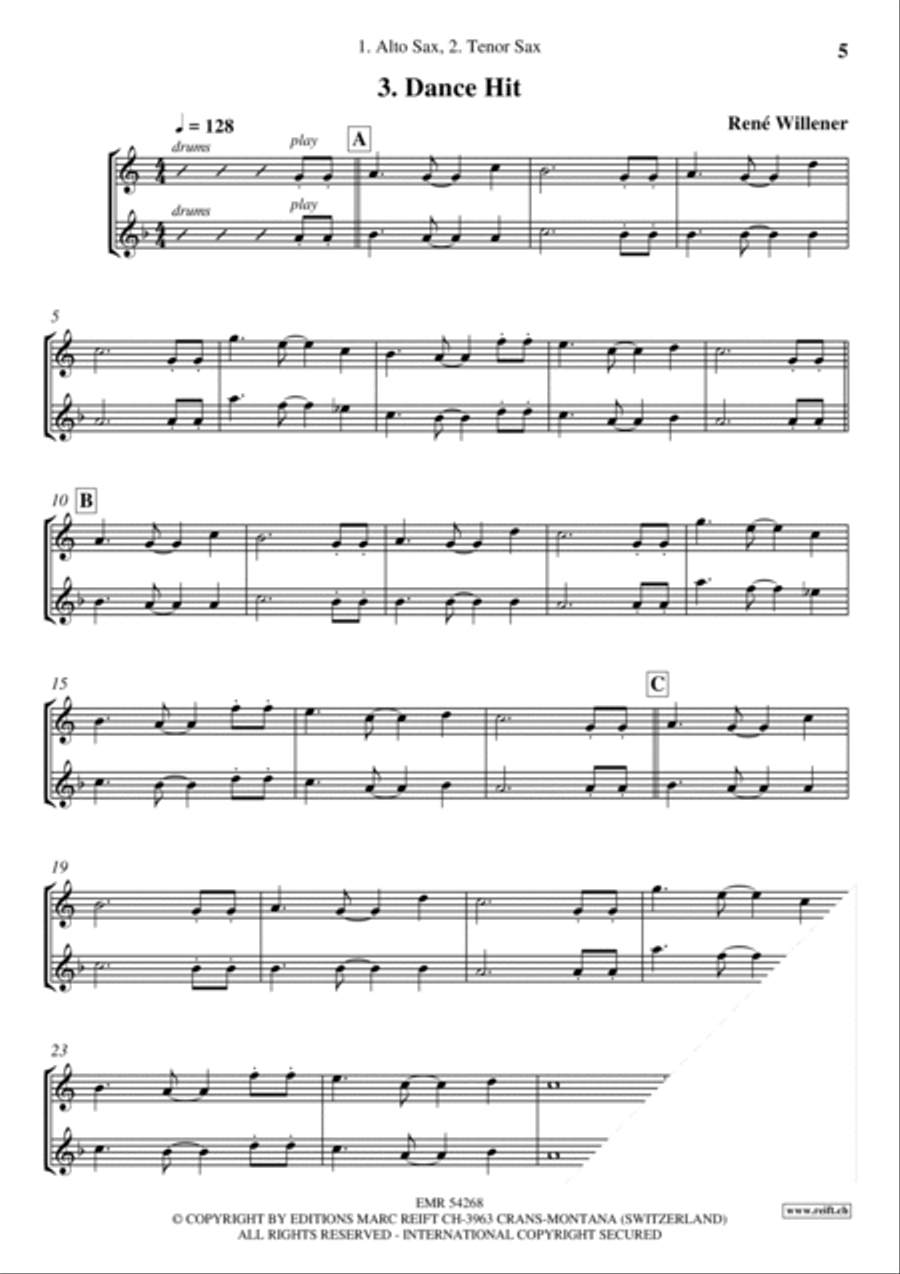 Happy Birthday Happy Birthday Tenor Saxophone scores gallery preview page 5