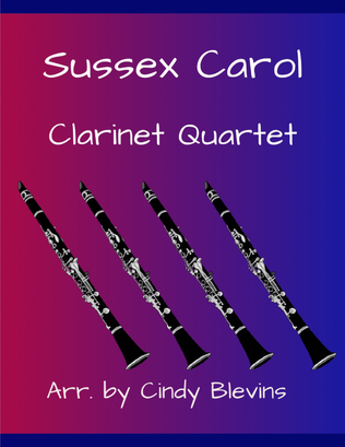 Book cover for Sussex Carol, for Clarinet Quartet