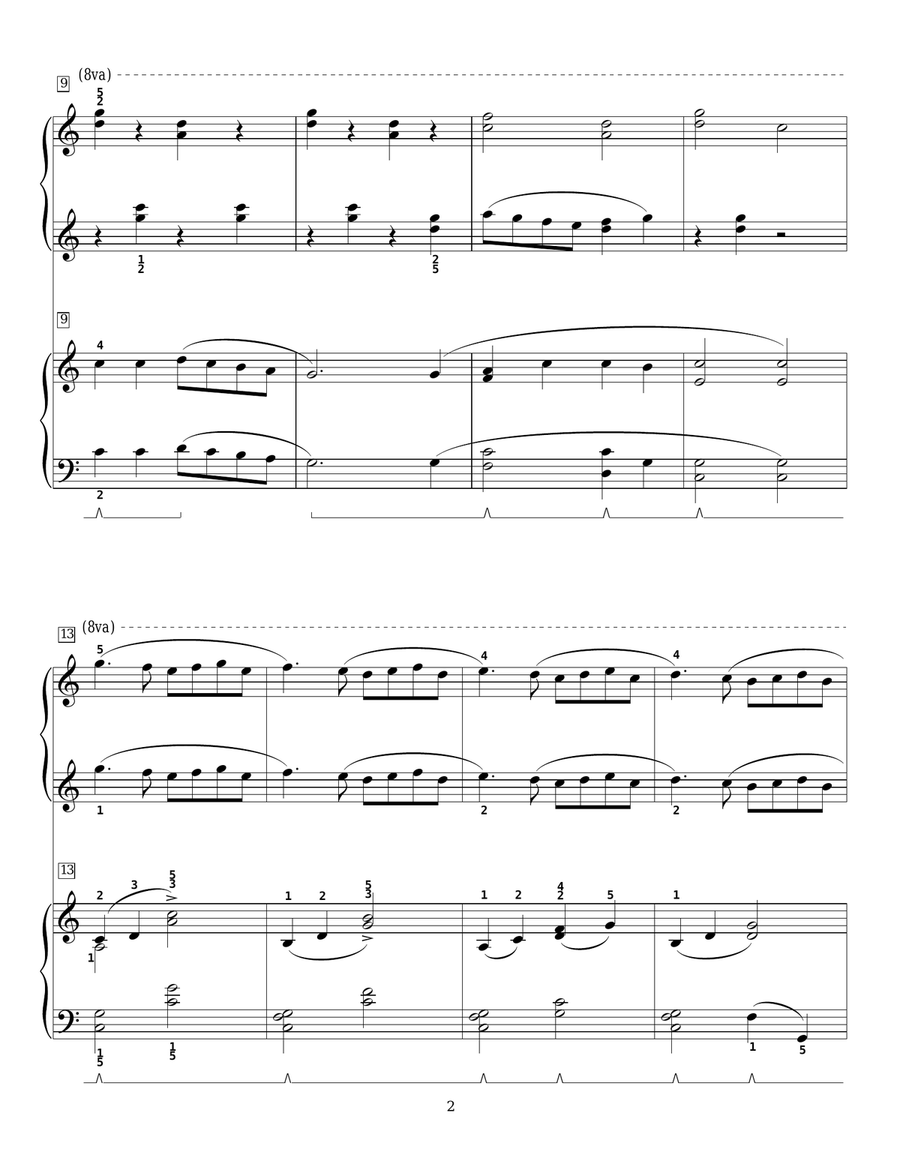 Ding Dong! Merrily On High! Piano Duet scores gallery preview page 2