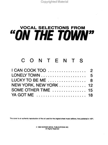 Vocal Selections From "On the Town"