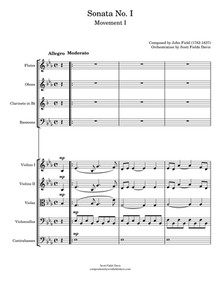 Book cover for John Field, Sonata I (Movement I) arranged for orchestra by Scott Fields Davis