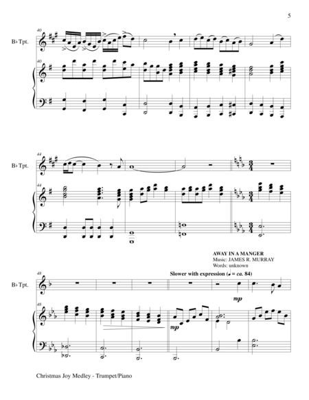 CHRISTMAS JOY MEDLEY (Bb Trumpet/Piano and Trumpet Part) image number null