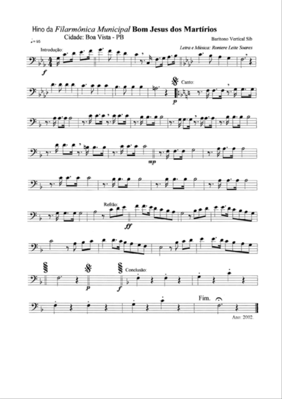 Hino da Filarmônica Bom Jesus (Loira Lira) Marching Band scores gallery preview page 5