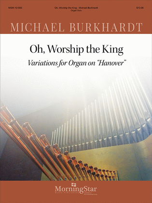 Book cover for Oh, Worship the King Variations for Organ on Hanover
