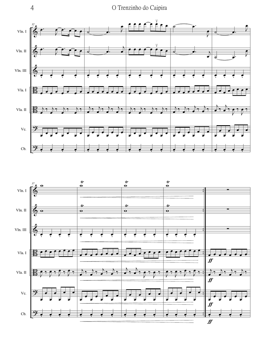 Bachianas Brasileiras N 2 String Orchestra scores gallery preview page 4