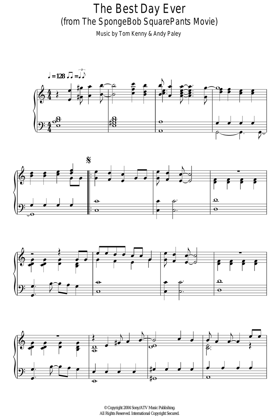 The Best Day Ever The Best Day Ever Piano Solo scores gallery preview page 1