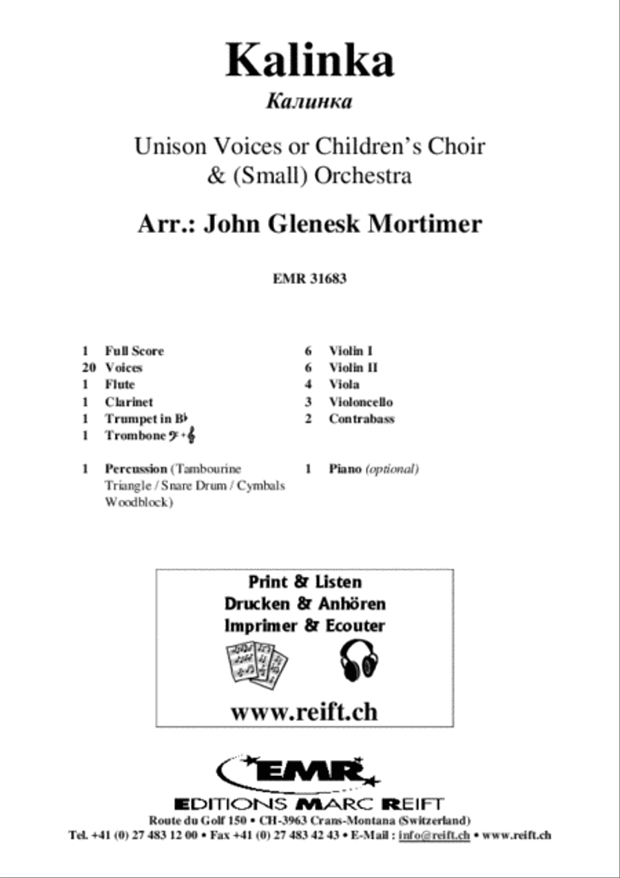 Kalinka Kalinka Unison Choir scores gallery preview page 2
