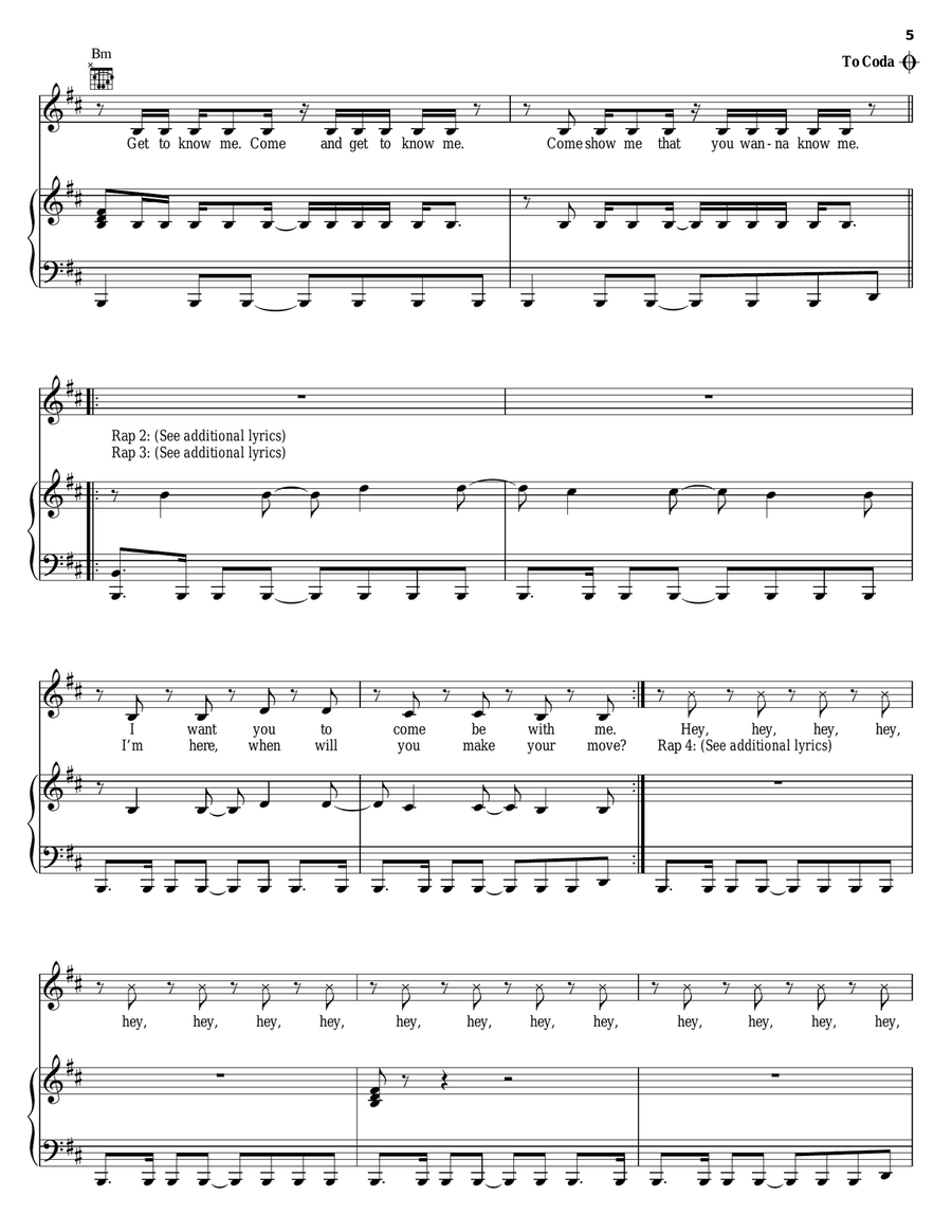 Come To Me Come To Me Piano, Vocal, Guitar scores gallery preview page 5