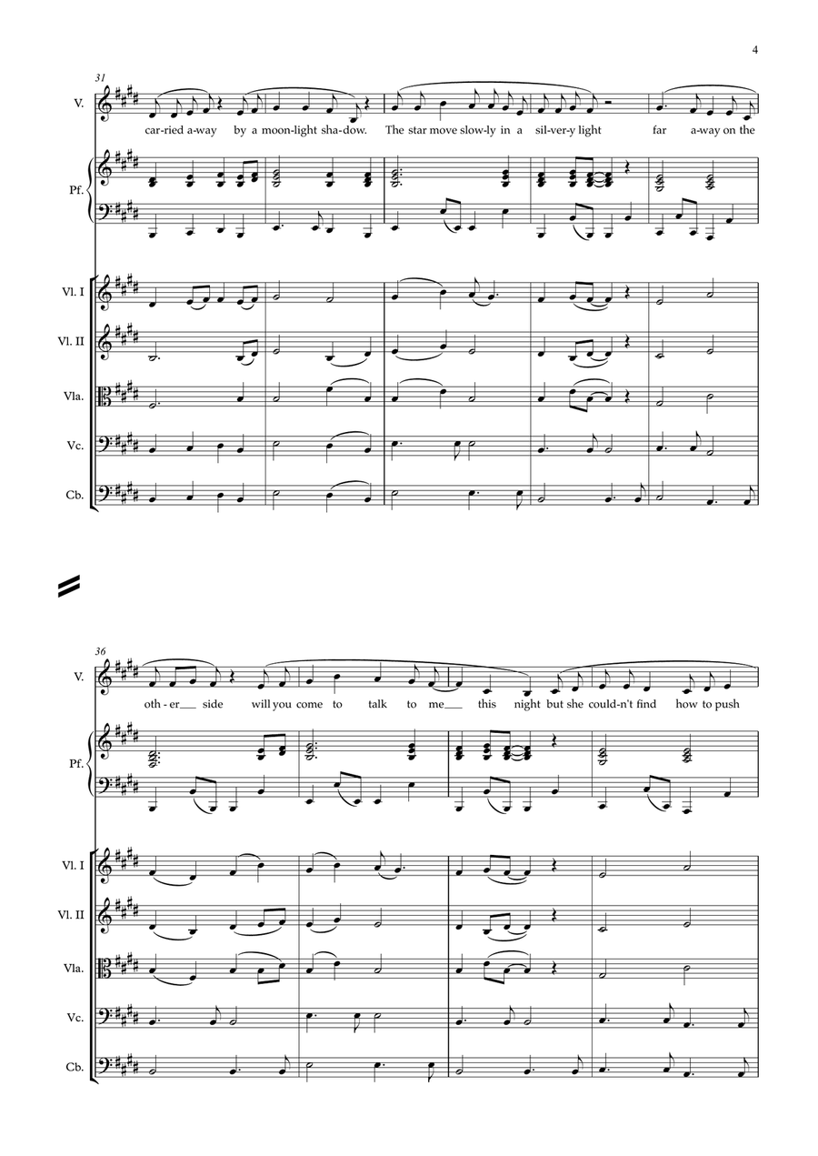 Moonlight Shadow Piano Quintet scores gallery preview page 4
