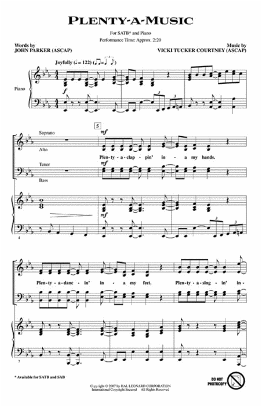 Plenty-a-Music Plenty-a-Music 4-Part scores gallery preview page 2