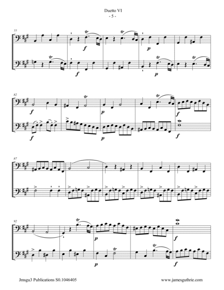 Quantz: Duetto Op. 2 No. 6 For Trombone Duo image number null