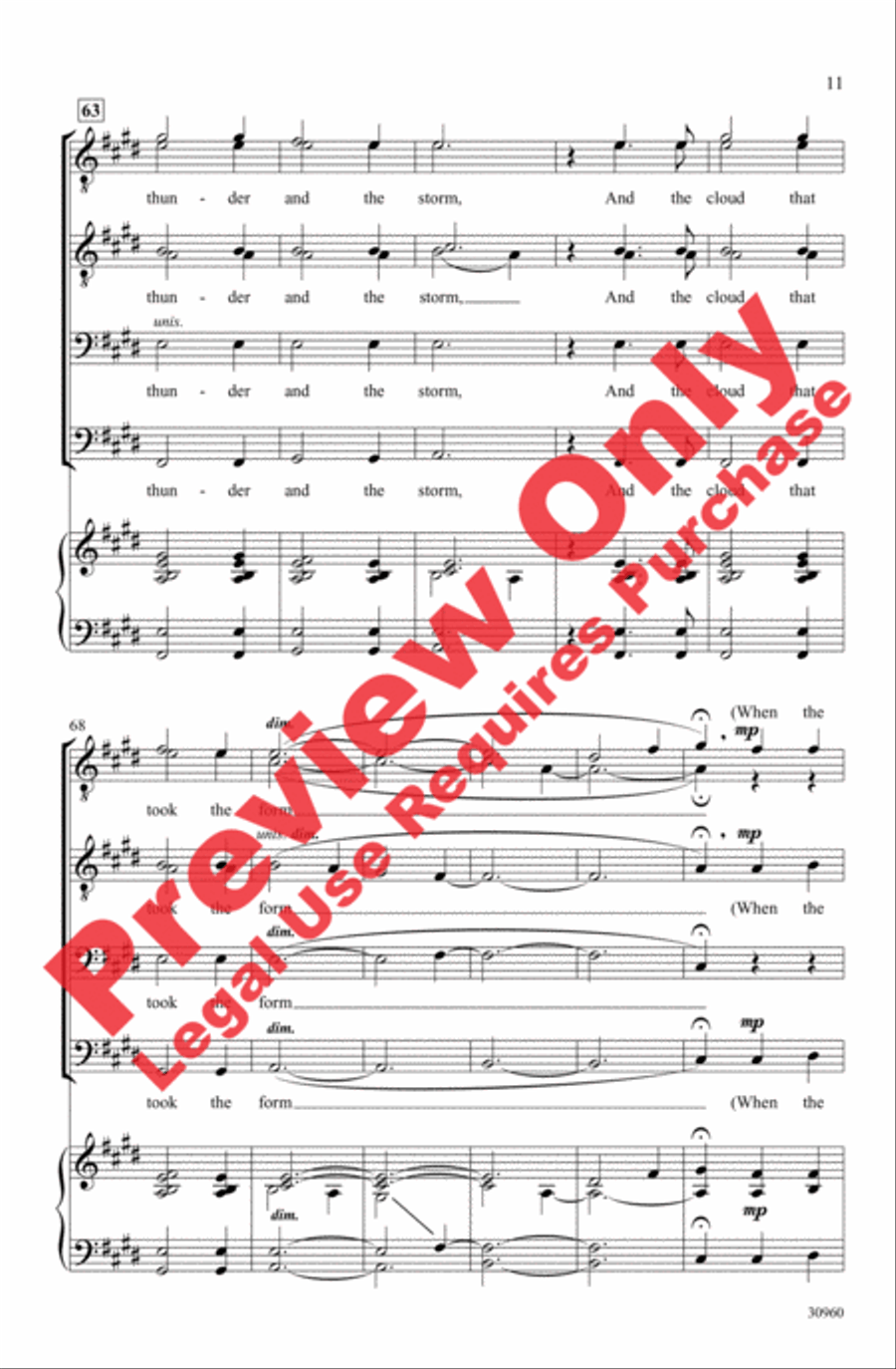 Demon in My View Men's Choir scores gallery preview page 11