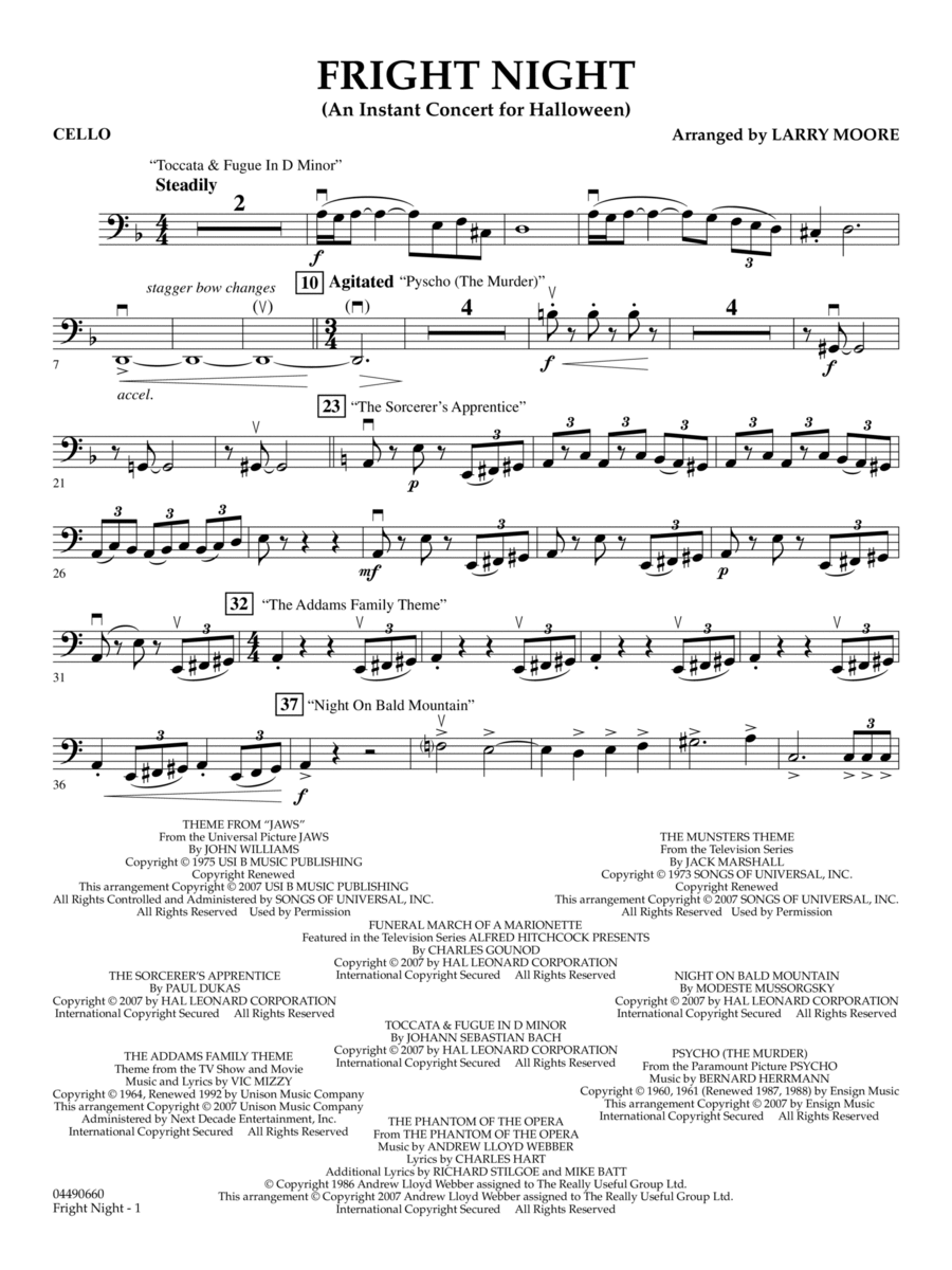 Fright Night (An Instant Concert For Halloween) - Cello String Orchestra scores gallery preview page 1