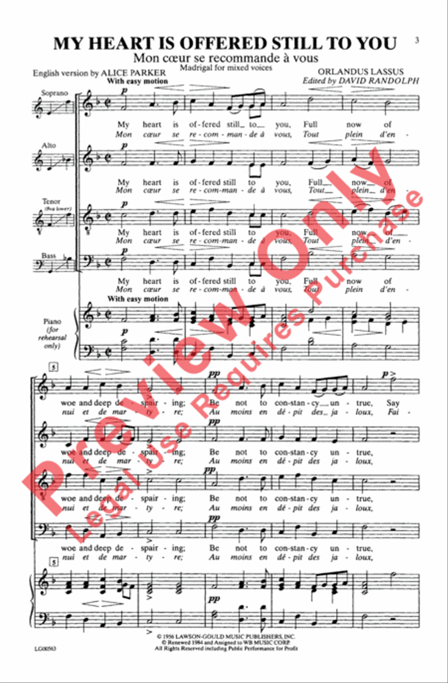 My Heart Is Offered Still to You 4-Part scores gallery preview page 3
